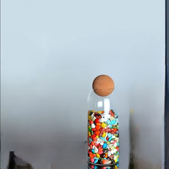 Etoile Vase General Use with Lid Glass Transparent 800ml