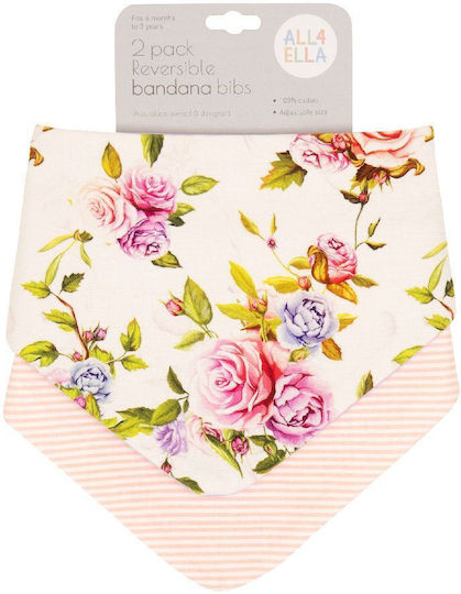 All4Ella Bandana material textil cu buton Rose 2buc
