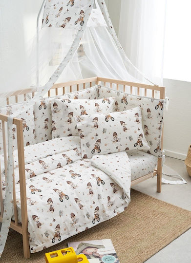 Vesta Home Set Baby Sheets Crib Cotton Beige 120x165cm 3 Pieces