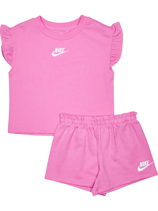 Nike Παιδικό Σετ με Σορτς Καλοκαιρινό 2τμχ Ροζ