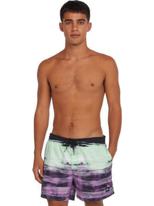 Cali Ανδρικό Μαγιό Σορτς Black, Purple, Green με Σχέδια