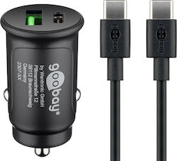Goobay Φορτιστής Αυτοκινήτου με Θύρες 1xUSB-A 1xType-C και Καλώδιο Type-C
