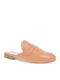 Leder Mules mit Absatz Salmon