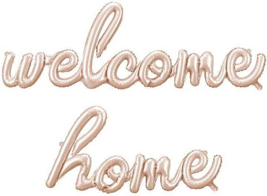 Foil Balloon Letters Welcome Home Beige 335x71 cm