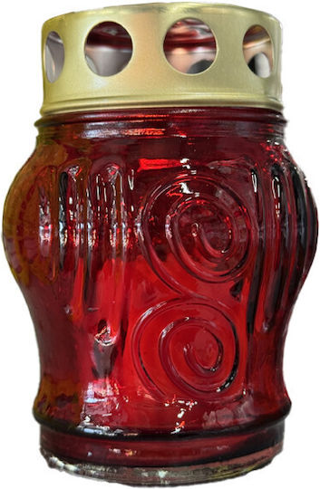 Glass Candle 30-3 Red 1-56256