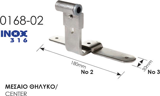 Stainless Steel 316 Door Handle Components Zogometal 0168-02 Lamp 10 to 15 cm