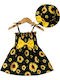 Girls Dress Sleeveless with Accessories Yellow/Black