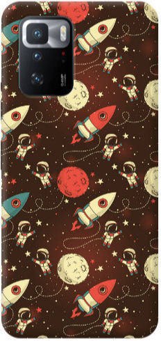 Xiaomi Poco X3 GT Stars Astronaut Transparent Silicone TPU Case