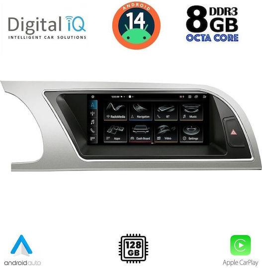 Digital IQ Ηχοσύστημα Αυτοκινήτου για Audi A4 2008-2012 (Bluetooth/USB/WiFi/GPS/Apple-Carplay/Android-Auto) με Οθόνη Αφής 8.8"