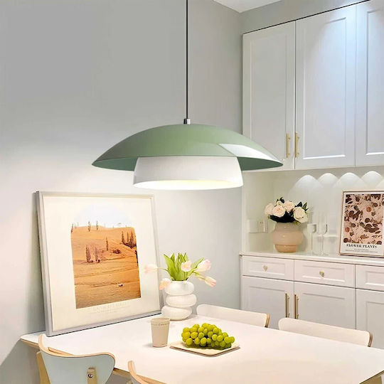 GloboStar Aura Pendant Light Green Bell with Socket E27 31x31x27cm