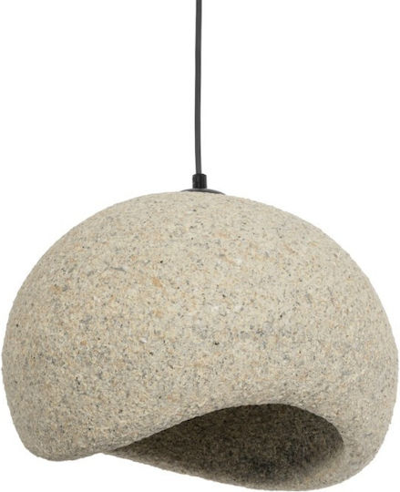 GloboStar Stone Hängelampe Gray Glocke mit Fassung E27 35x31x26cm.