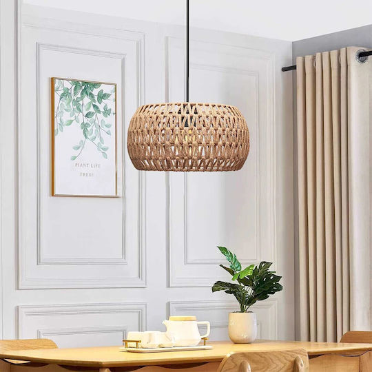 GloboStar Dario Pendant Light Brown Boho with Rope for Socket E27 30x30x15cm