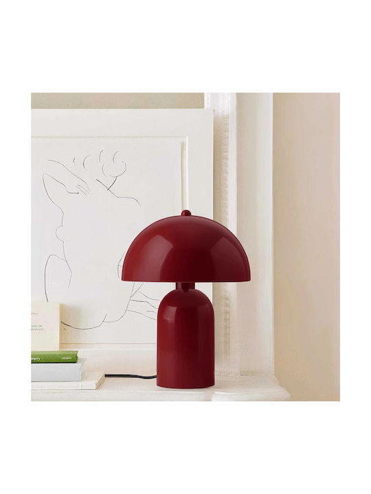 GloboStar Gasco Metal Table Lamp for Socket E27 with Red Shade and Base