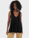 Women's Blouse Cotton Sleeveless Black