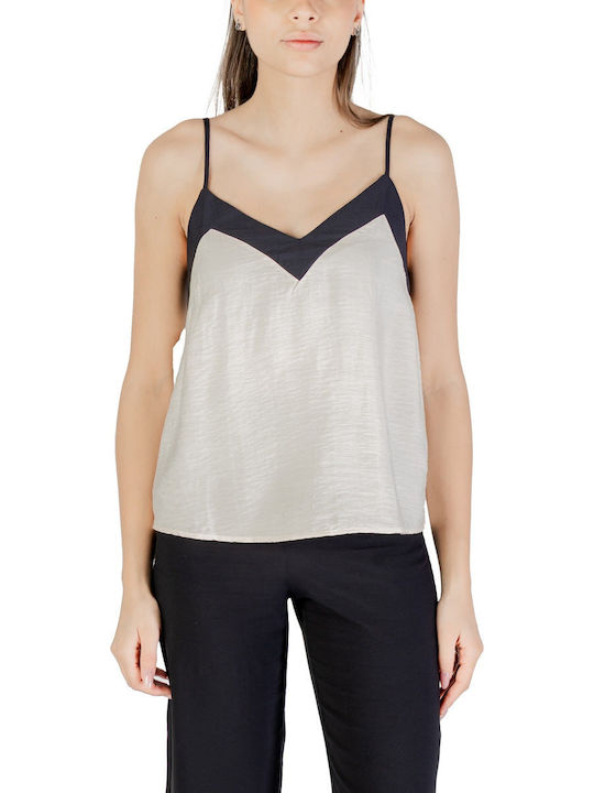 Vero Moda Denise Damen Sommer Bluse Beige