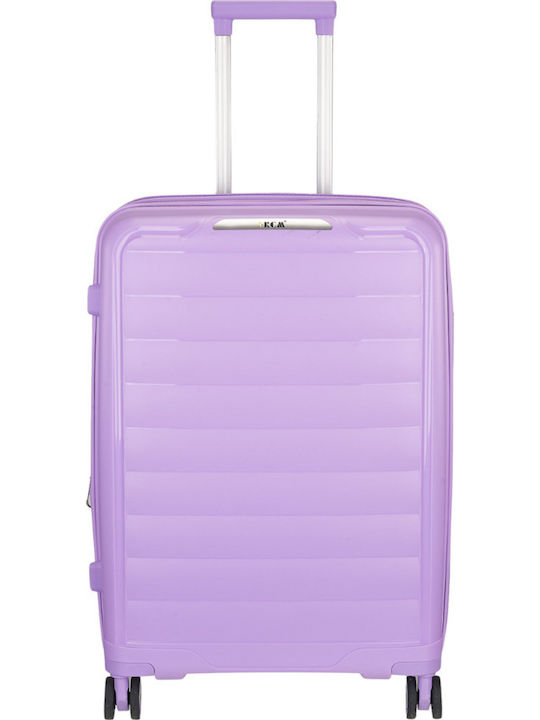 RCM Medium Hard Purple Travel Suitcase with 4 Wheels Height 64cm