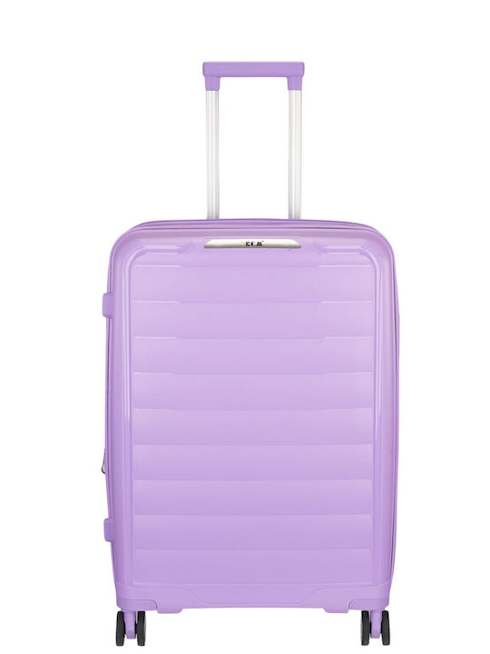 RCM Μεγάλη Βαλίτσα Ταξιδίου Σκληρή Purple με 4 Ρόδες Ύψους 75εκ.