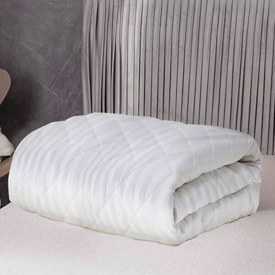 SpitiBazaar Покривало Кингсайз от Полиестер White Striped 220x240см