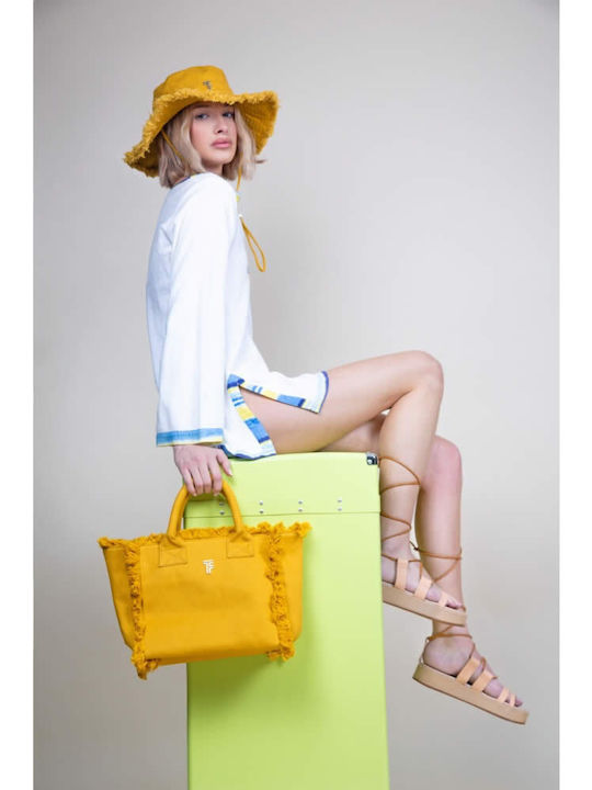 Feel & Touch Caribbean Stoff Strandtasche Gelb