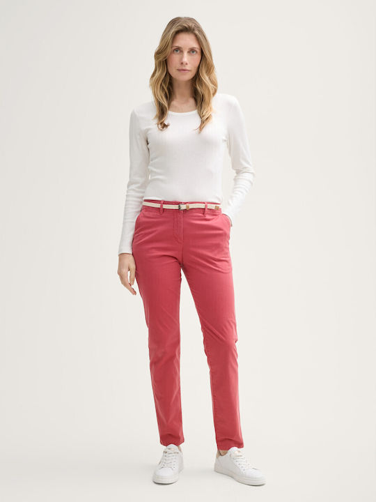 Tom Tailor Women's Chino Trousers Slim Fit Red