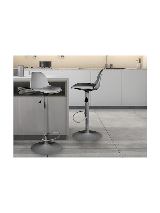 Σκαμπό Μπαρ Isak με Πλάτη & Ρυθμιζόμενο Ύψος Grey 41.5x38x83εκ.