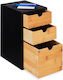 Relaxdays Schreibtischschublade 3 Positionen 17x21.5x28cm Schwarz