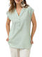 Women's Striped Sleeveless Shirt Green
