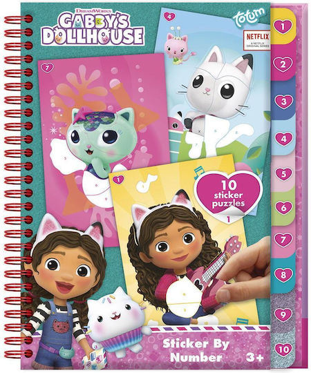 Kreativset Totum Gabby's Dollhouse Nummeriertes Stickerbuch
