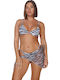Bikini Set Top & Slip Bottom Black Animal Print