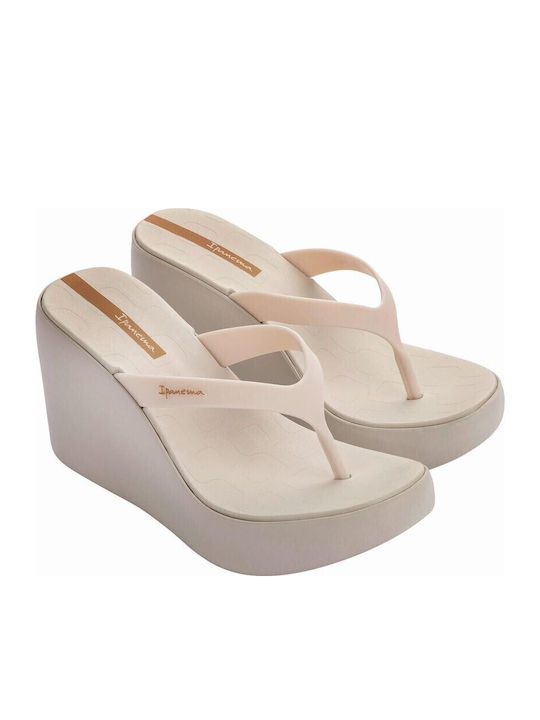 Aloha Women's Platform Flip Flops Beige