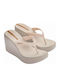Aloha Women's Platform Flip Flops Beige
