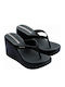 Aloha Women's Platform Flip Flops Black