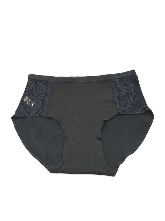 Damen Slip mit Spitze Black