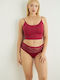 Βαμβακερά Hohe Taille Damen Brasilien MultiPack mit Spitze Rot