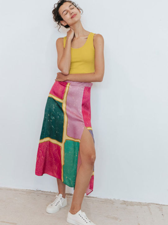 Satin Fustă Pink