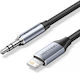 Vention Плетен 3,5 мм Мъжки към Lightning Кабел Сив 1,5 м BMCHG
