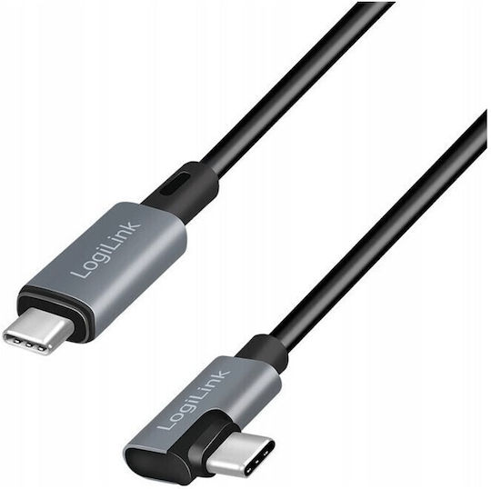 LogiLink USB 2.0 Cable USB-C male - USB-C 100W PD Μαύρο 2m CU0183