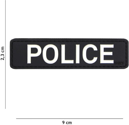Insignă din Cauciuc Poliție Negru-Alb 101 Inc