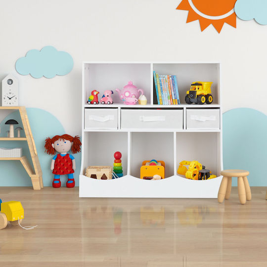 Comodă pentru copii Alb cu 3 sertare 75x80x40buc