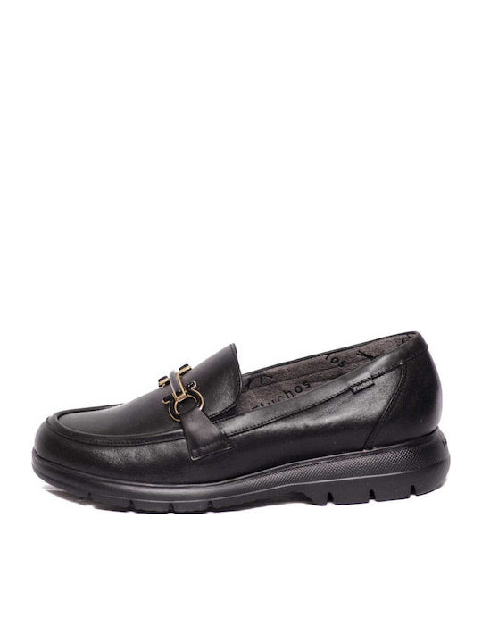 Leather Women's Moccasins in Black Color
