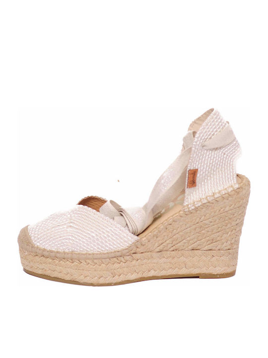 Damenplattformen im Espadrilles-Stil Weiß