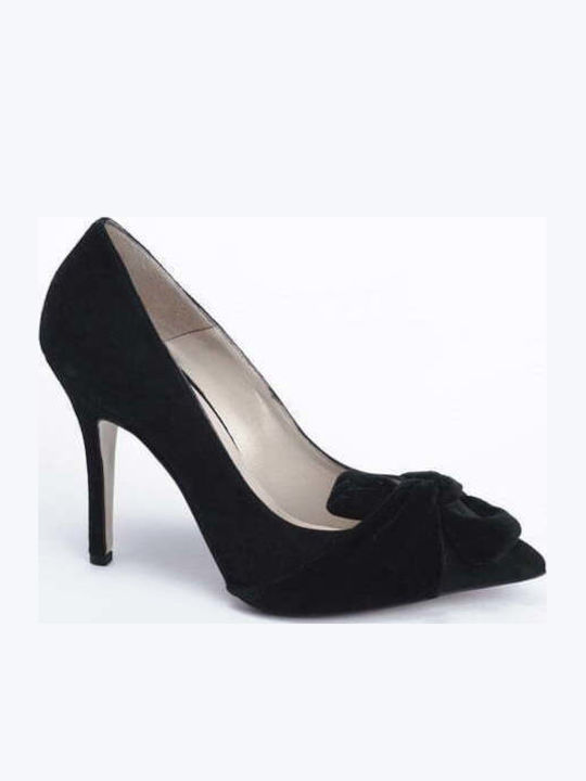 Suede Black High Heels