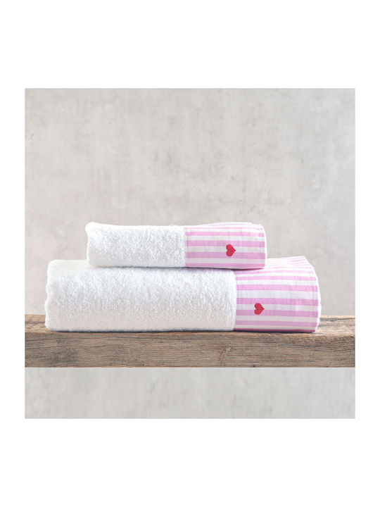 Rythmos Set of baby towels 2pcs Young Heart White Weight 500gr/m²