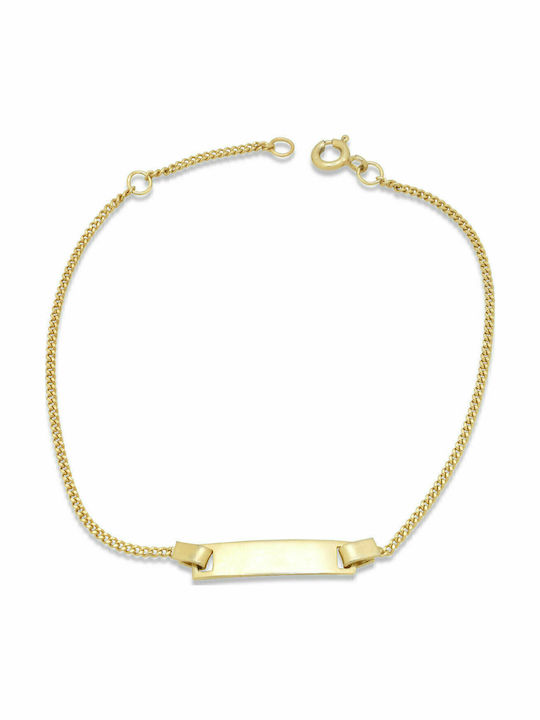 Goldjewels Παιδικό Βραχιόλι Ταυτότητα από Επιχρυσωμένο Ασήμι