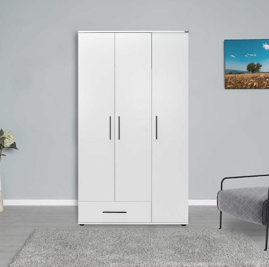 Тройна врата Гардероб Bianco Бял 103x52x187см