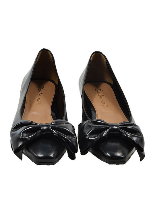 Lederne Damen Ballerinas in Schwarz Farbe