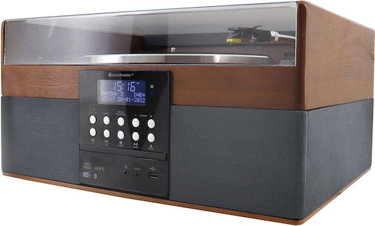 Soundmaster PL910 Turntables with Preamp and Built-in Speakers Brown
