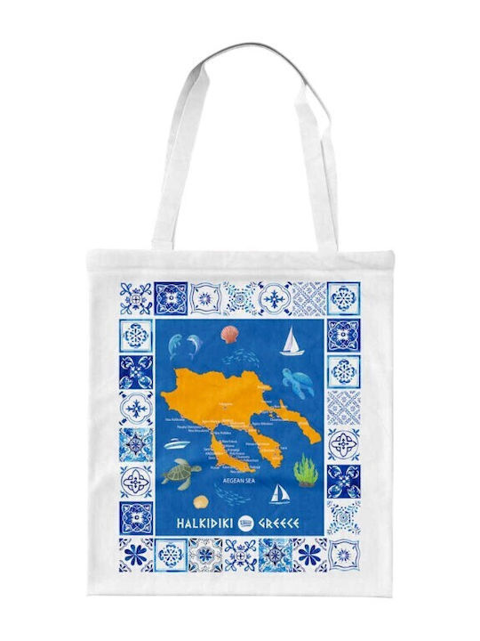 Υφασμάτινη Τουριστική Τσάντα Καμβάς Chalkidiki 40x35cm 221073