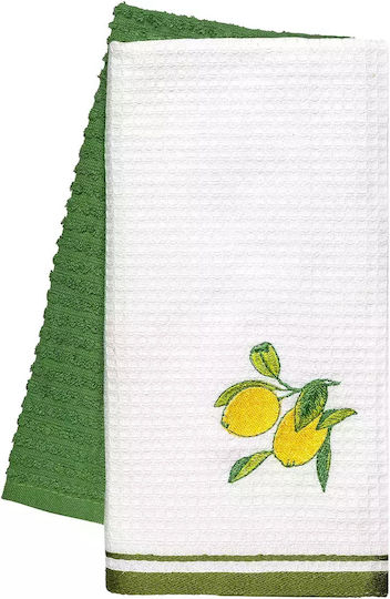 Beauty Home Geschirrtuch aus 100% Baumwolle in Grün Farbe 40x60cm 2Stück