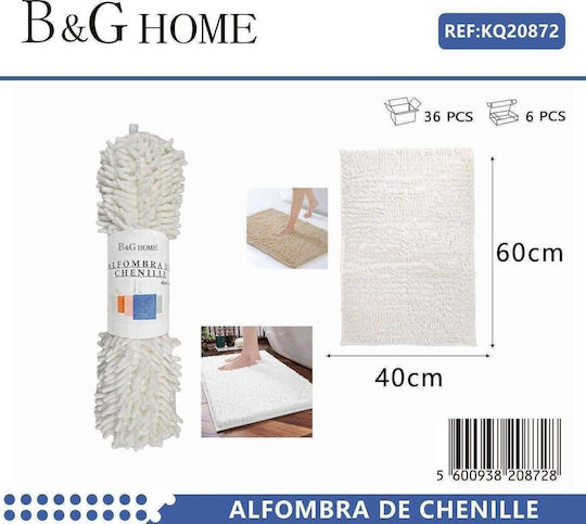 Badematte Synthetisch,Polyester/Cotton/Leather Rechteckig 502292 20872 White 40x60cm